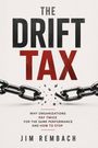 "The Drift Tax" von Jim Rembach; Kette zerbricht mit Funken. Texte betonen doppelte Kosten und Vermeidungsmethoden.