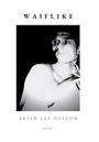 Text: „Waiflike“, „Brian Lee Hollon“, „poems“. Verschwommene, abstrakte Figur in Schwarz-Weiß.
