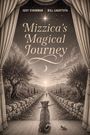 „Mizzica’s Magical Journey“. Ein Hund sitzt vor einem Bühnenvorhang, sieht einen Weg mit Wolf, Bäumen und Person in der Ferne.