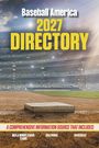 Text: "Baseball America 2027 DIRECTORY." Weißer Text auf schwarzem Hintergrund.