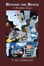 "Beyond the Block: A Brooklyn Story" - T. M. Ceraldi. Buntes, abstraktes Bild einer urbanen Szene mit Fantasieelementen.