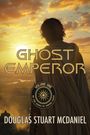 „Ghost Emperor“ steht groß im Vordergrund. Ein Mensch in antiker Robe schaut auf einen Sonnenuntergang.