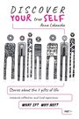„Discover Your True Self“ von Anna Lekawska. Illustration von abstrakten Figuren und Titeltexten.