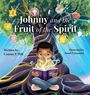 „Johnny and the Fruit of the Spirit“. Kind unter Baum liest eine leuchtende Bibel. Symbole in den Zweigen.