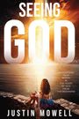 "SEEING GOD" oben, "DISCOVERING YOUR WORTH..." rechts. Eine Frau sitzt am Wasser, blickt auf Lichtstrahlen am Horizont.