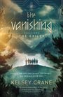 Text: "The Vanishing, Book One: The Exiles, Kelsey Crane." Silhouetten von Menschen vor nebeligen Bergen, umgeben von Bäumen.