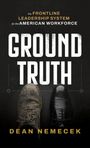 „The Frontline Leadership System for the American Workforce. GROUND TRUTH. Dean Nemecek.“ Links ein Arbeitsschuh, rechts ein eleganter Schuh.