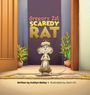 "Gregory Zat Scaredy Rat." Illustration einer verängstigten Ratte mit Mütze vor geöffnetem Türrahmen und Pflanzen.