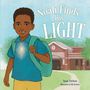 „Noah Finds His Light“ zeigt einen Jungen mit Rucksack, vor einem Schulgebäude, mit leuchtendem Herzen.