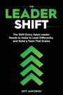 "The Leader Shift" steht in Grün und Weiß auf Schwarz. Darunter Pfeile aufwärts, Name: Jeff Jaworski.