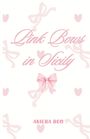 „Pink Bows in Sicily“, „AKIERA RON“. Rosa Schleifen und Herzen auf weißem Hintergrund.