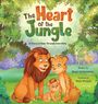 "The Heart of the Jungle. A Story of Hope Through Infertility. Ein Löwe, Gepard und Jungtier in grüner Dschungelumgebung."