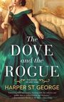 „The Dove and the Rogue“ von Harper St. George. Frau im eleganten, grünen Kleid auf einem luxuriösen Sofa sitzend.