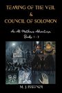 "Tearing of the Veil & Council of Solomon. An Al Mathews Adventure, Books: 1-2. M. J. Pfiffner." Oben: ein dunkles Haus und Figuren.
