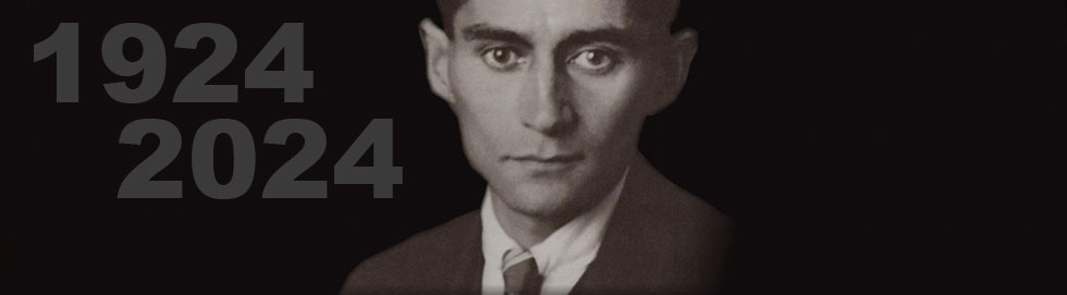 Portrait von Franz Kafka in schwarz weiß auf schwarzem Grund